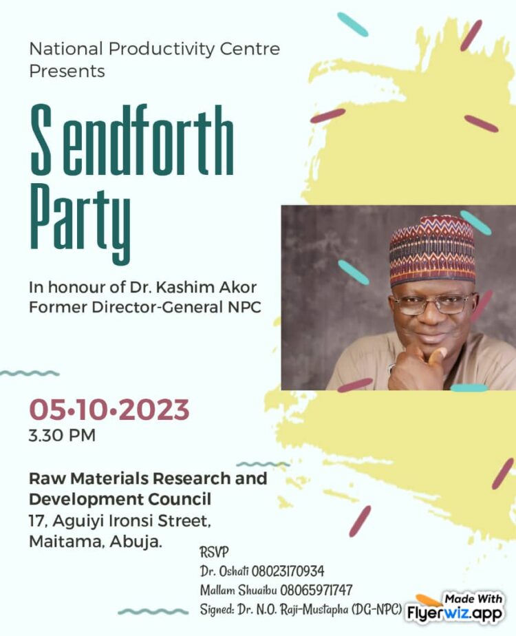 Sendforth; NPC Honors Former Director General, Akor, October 5.