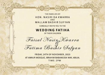 Faisal Nasir Kwarra Takes His Heartthrob Fatima Nov 24.
