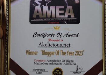 Akelicious, Beats Other High Profile Media Houses To Win ‘Blogger Of The Year Award 2023’.