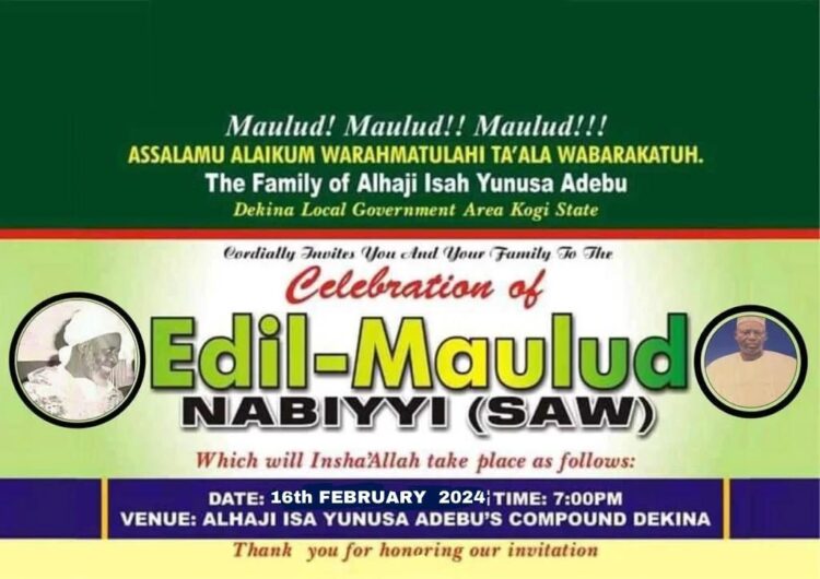 Alhaji Isa Yunusa Adebu Holds Annual Eid Maulud Nabiyi February 16.