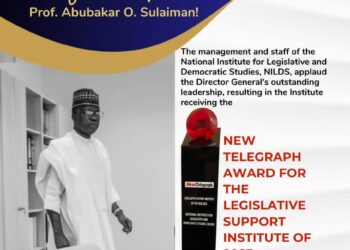 New Telegraph Award; Management and Staff Congratulates NILDS DG.
