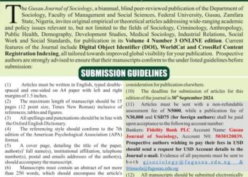 Federal University Gusau Floats Journal of Sociology.