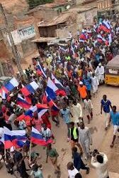 RUSSIAN FLAGS AT KANO PROTESTS: Group Asks the service chiefs to go .