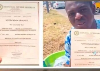 Gov Radda Offers Direct Employment to First Class Graduate Selling Pure Water,