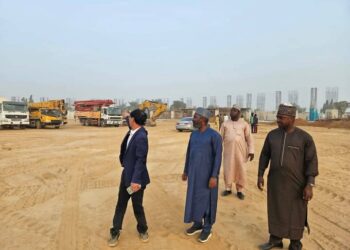 Rt Honourable Abubakar Bichi, Chairman, House Committee on Appropriation,Inspects 18,000 Capacity Stadium in Bichi.