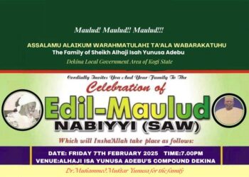 Edil Maulud Nabiyi(SAW), Shiek Alhaji Isah Yunusa Adebu Holds February ,7.