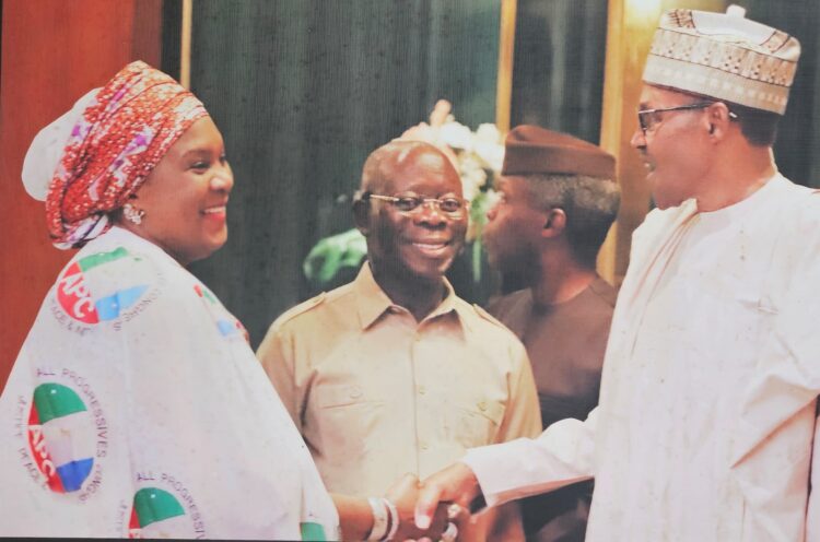 Former APC National Woman Leader, Hajia Salamatu Baiwa Umar-Eluma, Condoles with the Family of Late Former President Buhari