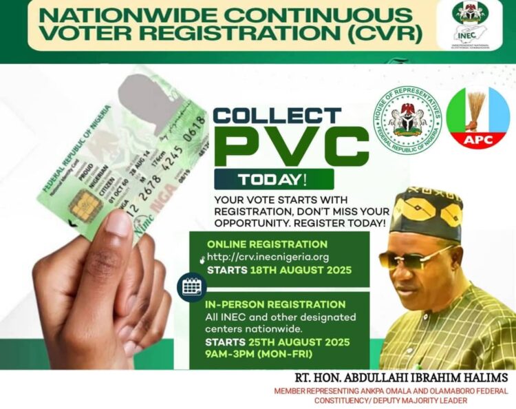 CVR : Your Vote Is Your Power, Get A PVC To Make Your Number(s) Count,      House Deputy Leader Tell Constituents