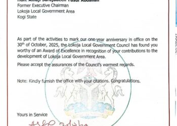 One Year Anniversary; Lokoja Local Government Honors Ex Chairman , Surajudeen Yusuf Abadallah, October 30.