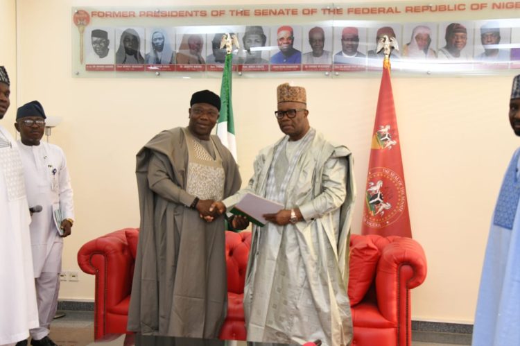 NASC CHAIRMAN PLEADS WITH SENATE PRESIDENT AKPABIO TO INAUGURATE NASS PENSION BOARD .TO ESTABLISH COUNCIL OF FORMER PRESIDING OFFICERS OF NASS, .BUILD NEW LEGISLATIVE QUARTERS