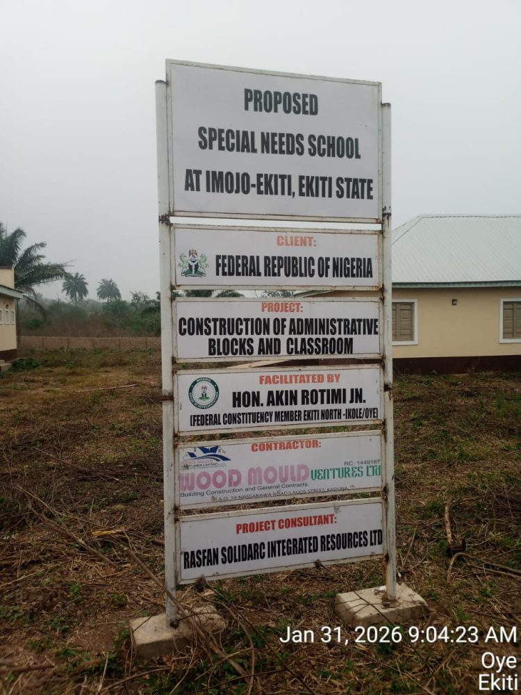 Renewed Hope School for Children with Special Needs , Playground Ready Soon at Imojo , Itapa Ekiti: House of Representatives Spokesperson 