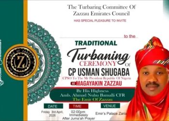CSO to President Tinubu, Usman Shugaba to be Turban as Magayakin Zazzau April 3