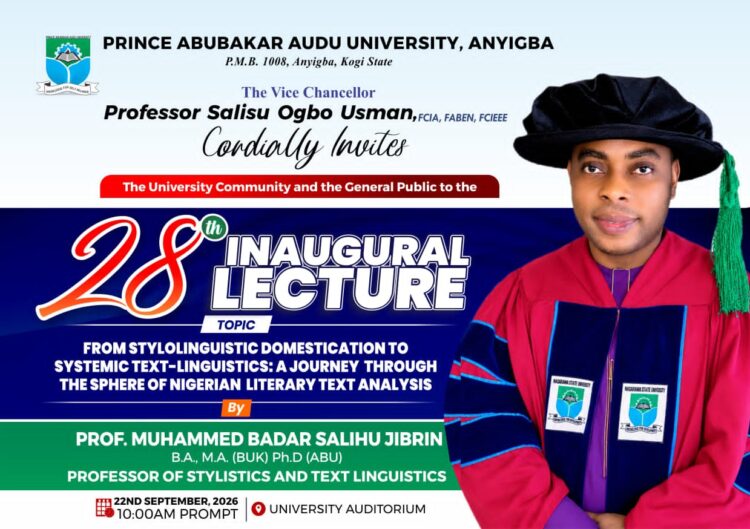 Professor Muhammed Badar Salihu Jibrin Holds 28th Inaugural Lecture in PAAU